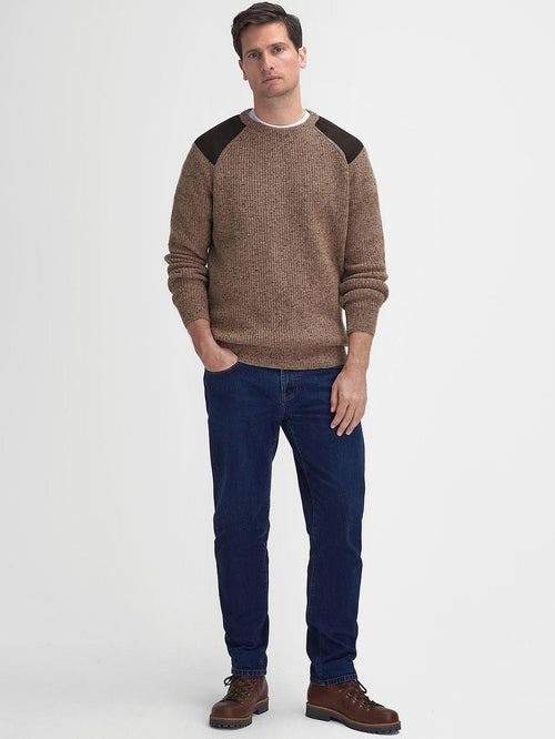 Barbour trui raisthorpe lamswol beige | Regular-fit