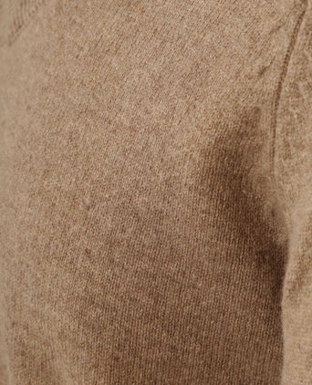 Trui v-hals lamswol camel