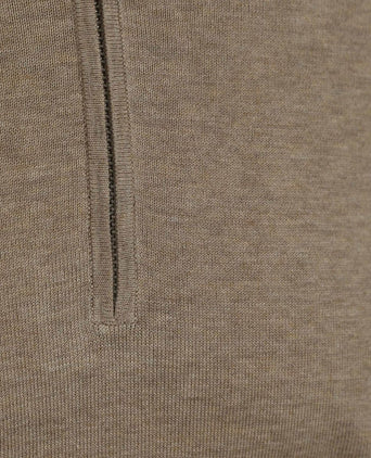 halve rits pullover luxury beige