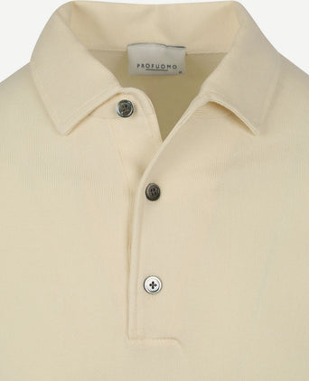Longsleeve poloshirt luxury basic off white