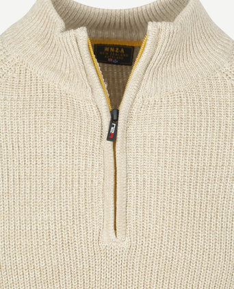 halve rits trui drake warm beige