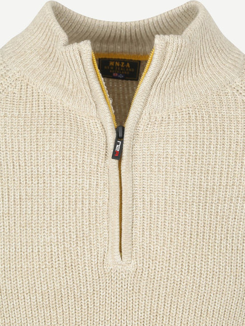 halve rits trui drake warm beige