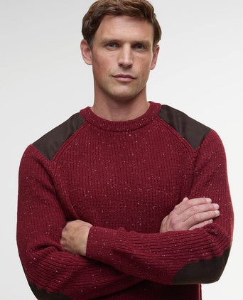 Barbour trui raisthorpe lamswol rood | Regular-fit