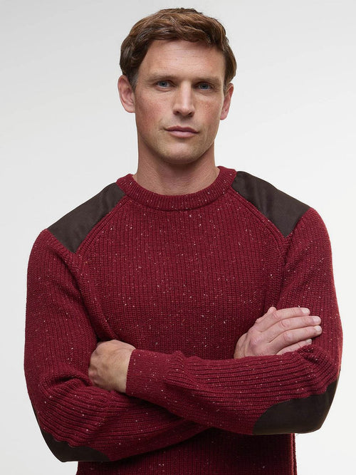 Barbour trui raisthorpe lamswol rood | Regular-fit