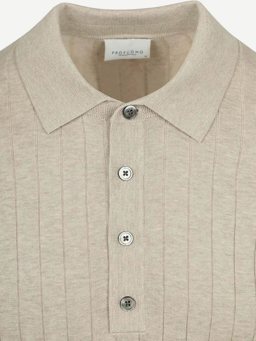 Longsleeve poloshirt dropneedle beige