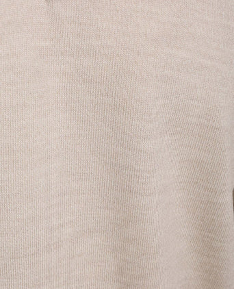 Longsleeve poloshirt merinowol beige