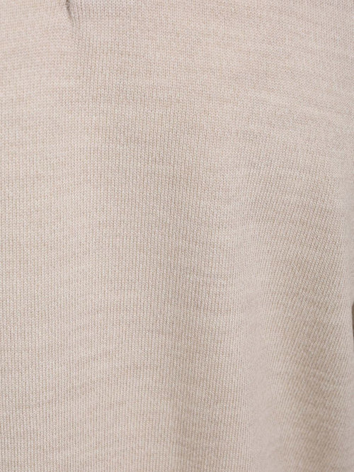 Longsleeve poloshirt merinowol beige