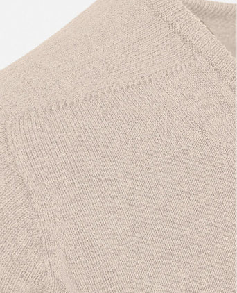 V-hals lamswol linen