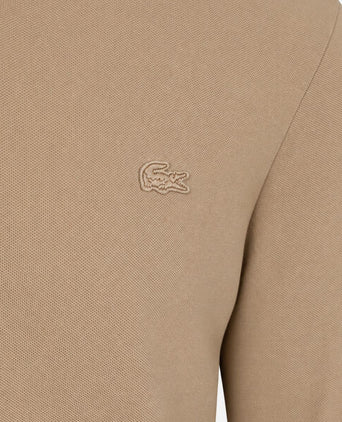 Longsleeve poloshirt piqué beige