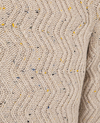 halve rits swirl kymara naps knit melange beige