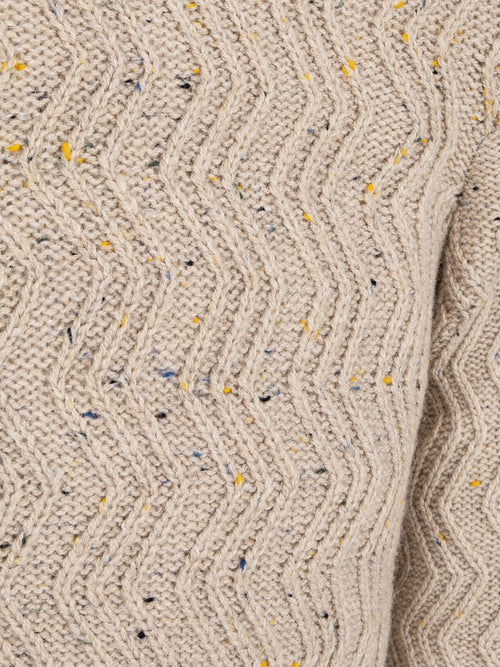 halve rits swirl kymara naps knit melange beige