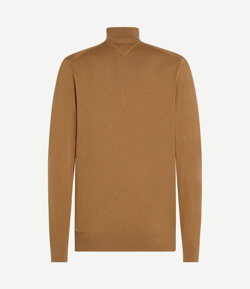halve rits trui camel