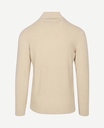halve rits pullover structuur ecru