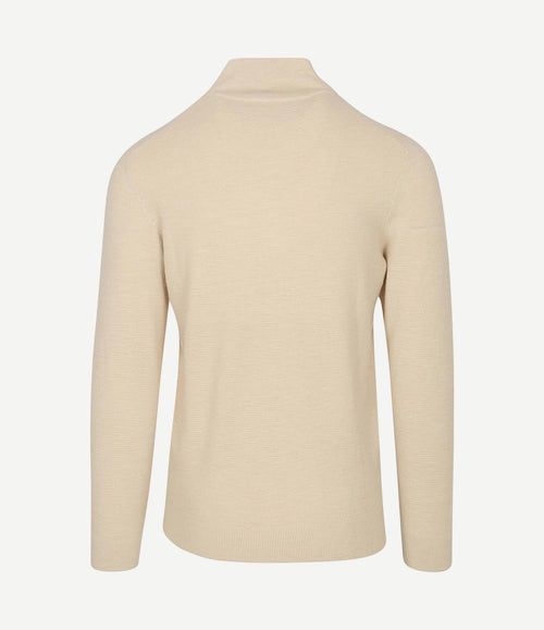 halve rits pullover structuur ecru