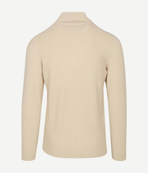 halve rits pullover structuur ecru