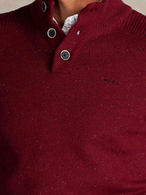 NZA pullover mocker conor melange cherry red | Regular-fit