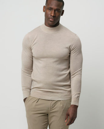 Turtleneck trui merino ecru