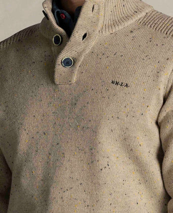 Pullover mocker conor melange warm beige