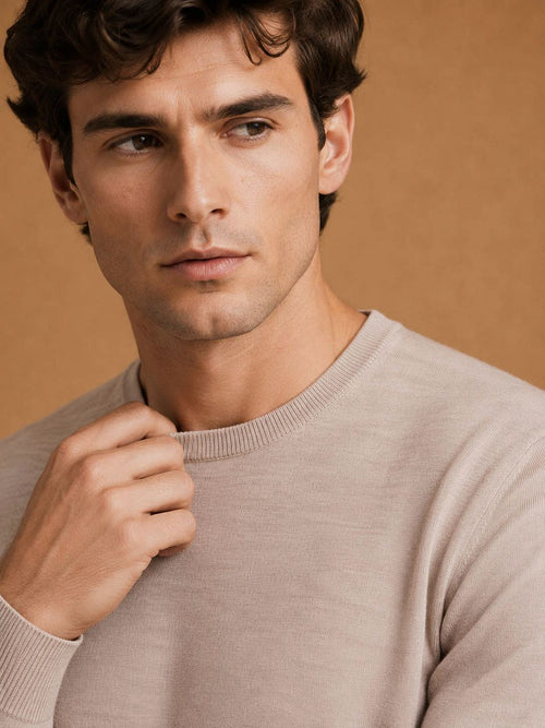 The john pullover merino greige
