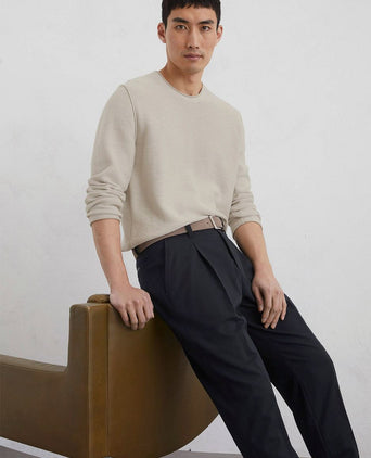 Pullover crewneck cotton/linen gray silk
