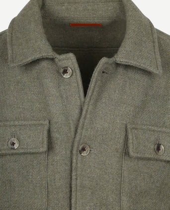 Suitable overshirt wool blend groen | Regular-fit