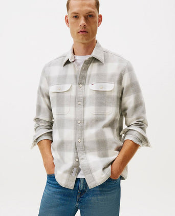 Tommy Hilfiger overshirt flanel ruit grijs | Regular-fit