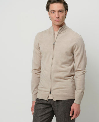 Vest merinowol beige