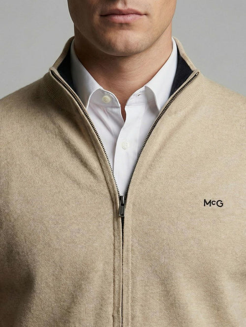 Vest cotton cashmere sand
