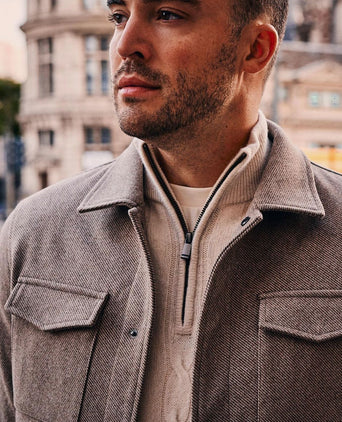 Overshirt twill beige