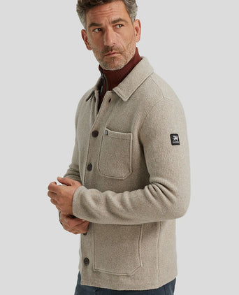 Overshirt button beige