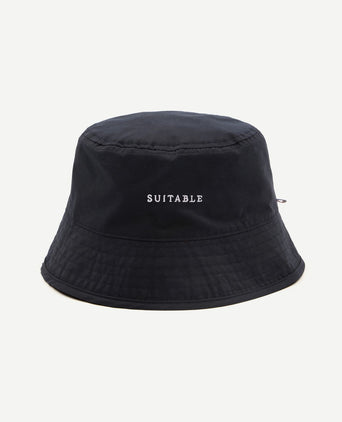 Reversible bucket hat donkerblauw oranje