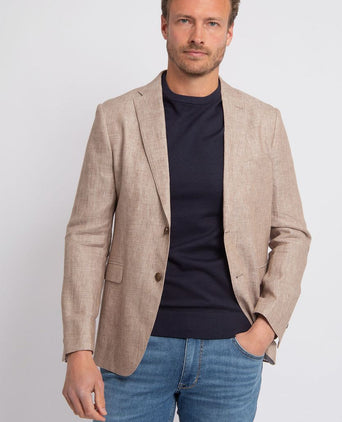 Blazer pepita linnen beige
