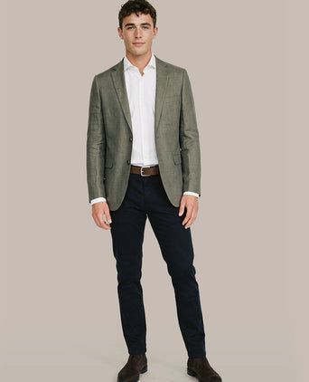Blazer linnen panama olijfgroen