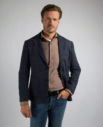 Knitted colbert unlined donkerblauw
