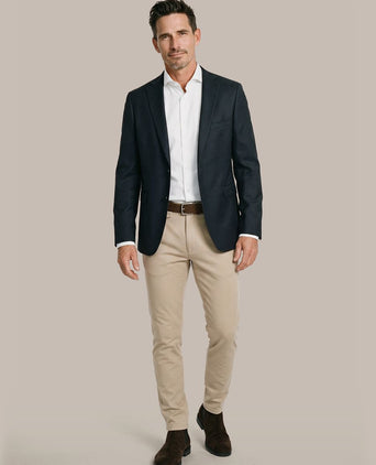 Classic colbert wol blend donkerblauw