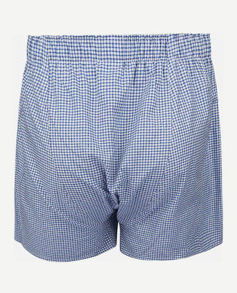 Boxershort dobby ruit blauw