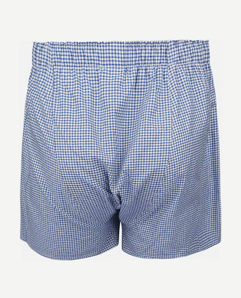 Boxershort dobby ruit blauw