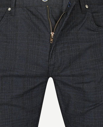 V7 rider broek ruit donkerblauw