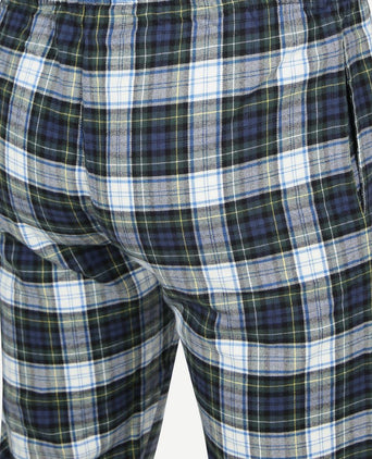 Loungebroek ruit blauw en groen