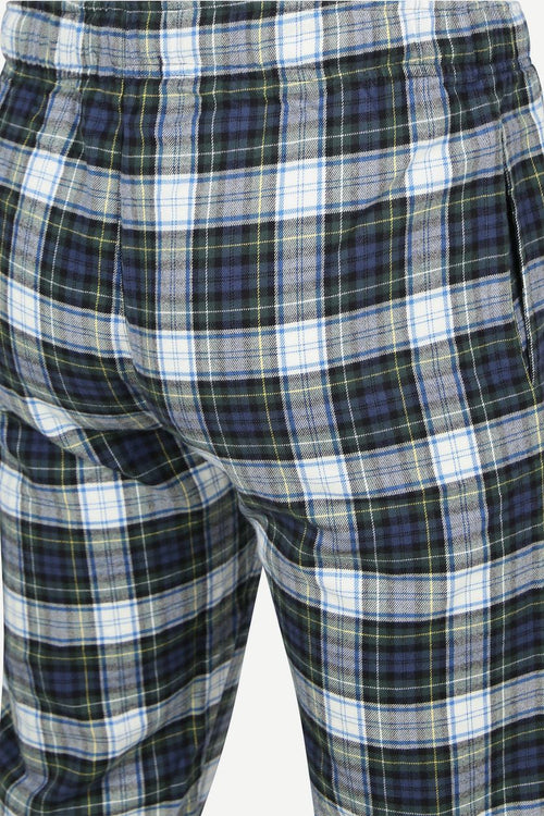 Loungebroek ruit blauw en groen