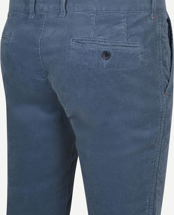 Chino Plato corduroy blauw