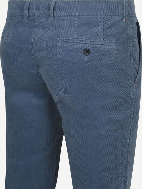 Chino Plato corduroy blauw