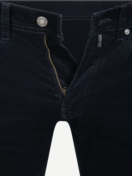 Broek Lyon tapered corduroy donkerblauw