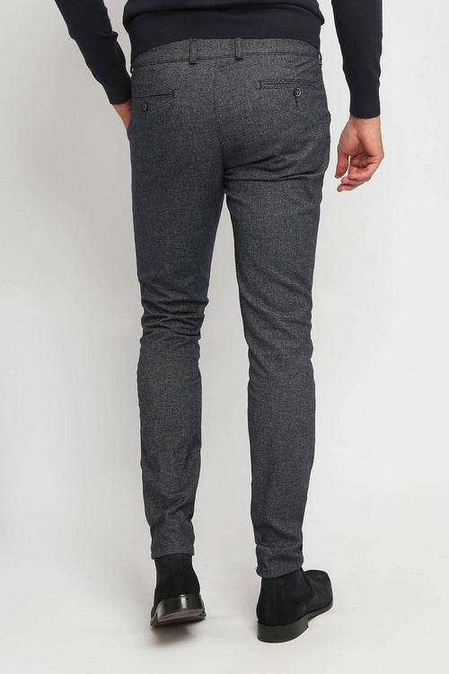 Chino Pico pleat donkerblauw