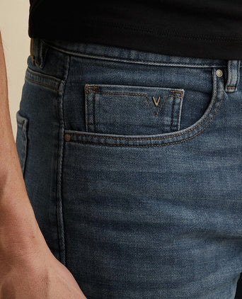 V40 rider denim short blauw