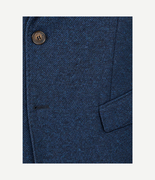 Colbert lamswol tweed blauw