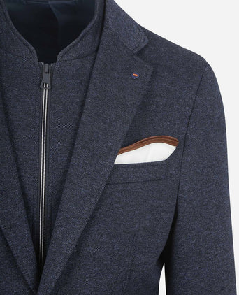 Colbert inlay lommer donkerblauw