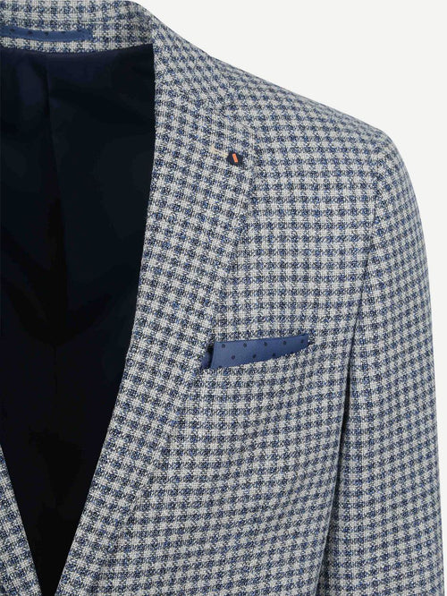 Colbert grou check royal blauw