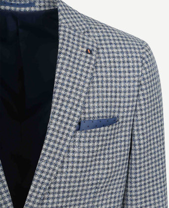 Colbert grou check royal blauw