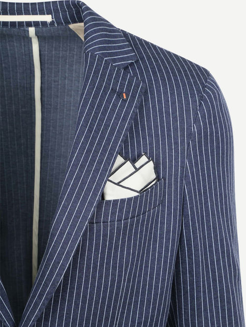 Colbert mylo pinstripe donkerblauw